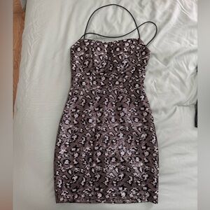 Sequined Cheetah Print Dress - B. Darlin